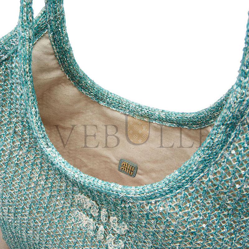 MIU MIU IVY SEQUINED MESH TOTE BAG 5BG231 (40*35cm)